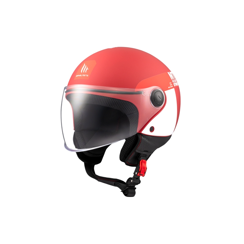 Otvorena motociklistička kaciga MT STREET INBOARD C5 mat crveno-bijela
