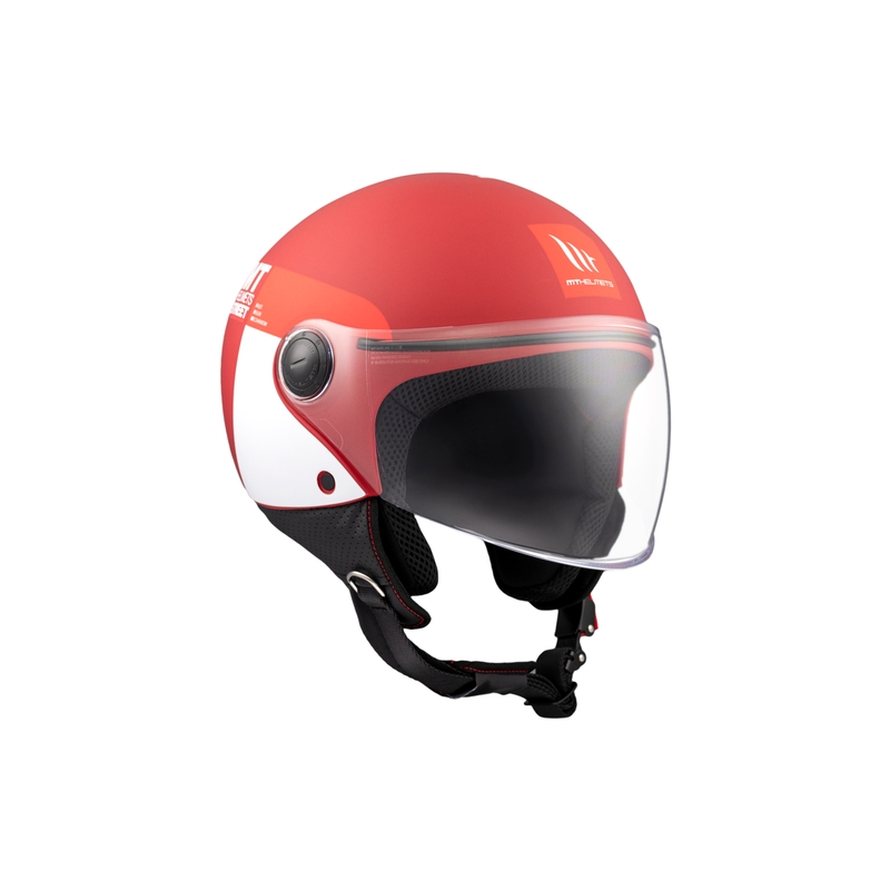 Otvorena motociklistička kaciga MT STREET INBOARD C5 mat crveno-bijela