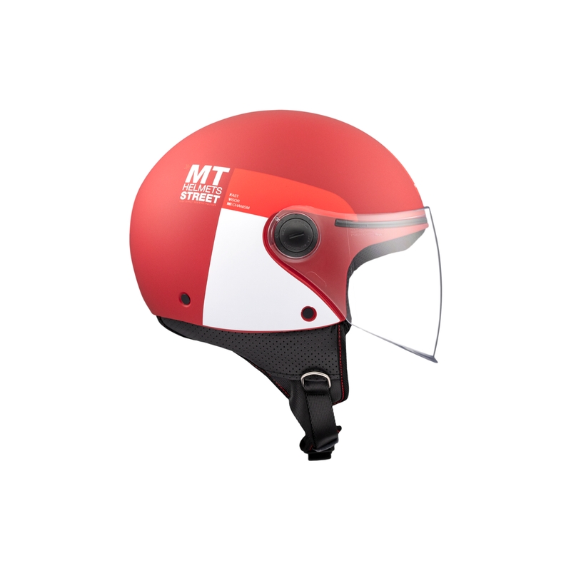 Otvorena motociklistička kaciga MT STREET INBOARD C5 mat crveno-bijela