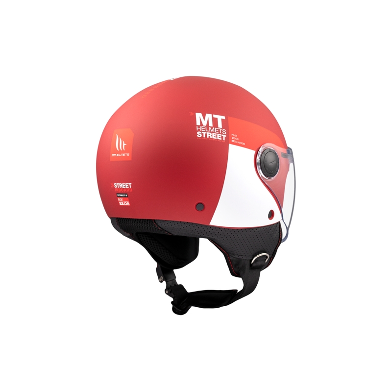 Otvorena motociklistička kaciga MT STREET INBOARD C5 mat crveno-bijela
