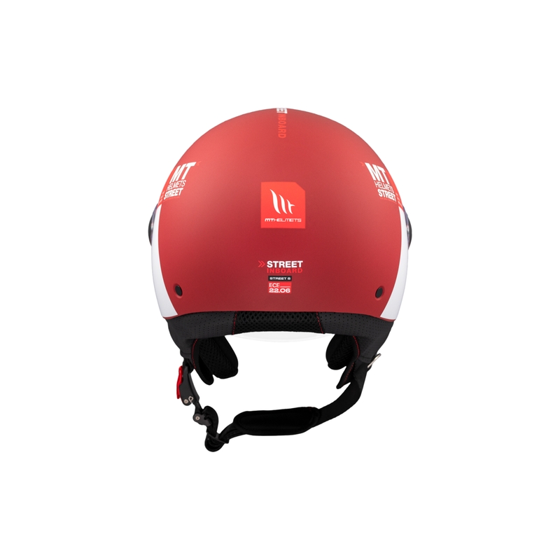 Otvorena motociklistička kaciga MT STREET INBOARD C5 mat crveno-bijela