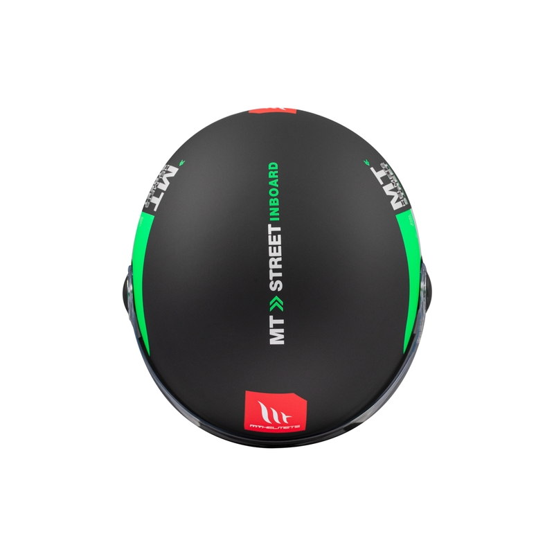Otvorena motociklistička kaciga MT STREET INBOARD D6 mat crno-zelena