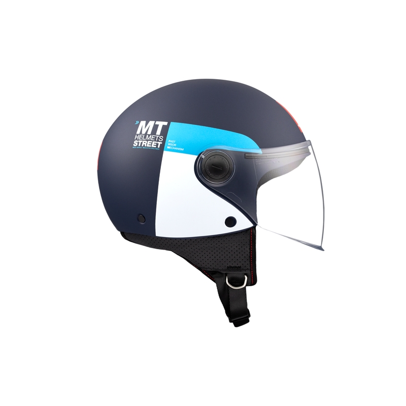 Otvorena motociklistička kaciga MT STREET INBOARD C7 mat plavo-bijela