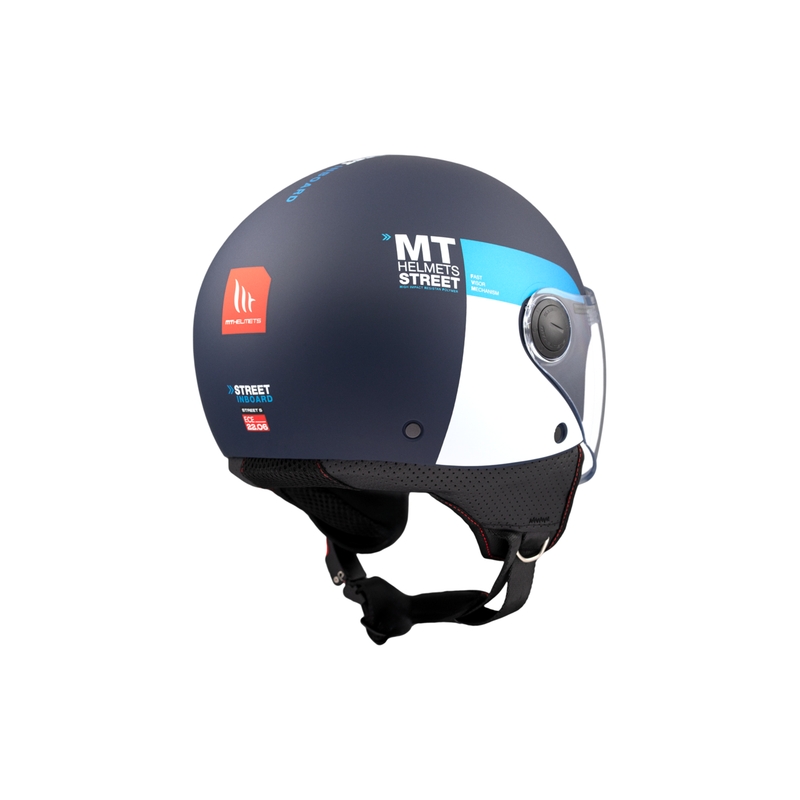 Otvorena motociklistička kaciga MT STREET INBOARD C7 mat plavo-bijela