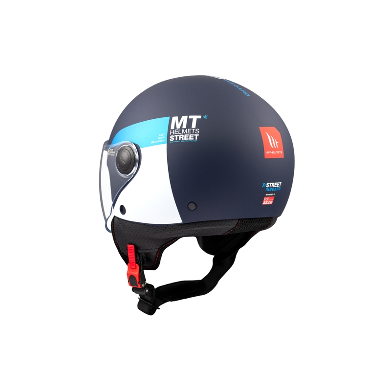 Otvorena motociklistička kaciga MT STREET INBOARD C7 mat plavo-bijela
