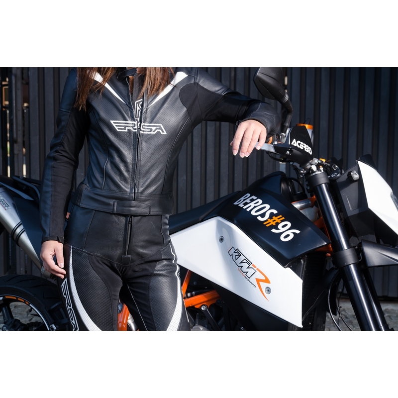 Ženskih motociklističkih hlača RSA Destiny 2 crno-bijela rasprodaja