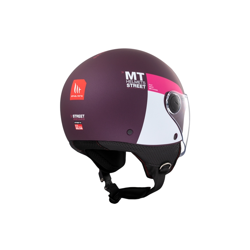 Otvorena motociklistička kaciga MT STREET INBOARD C8 mat ljubičasto-ružičasta