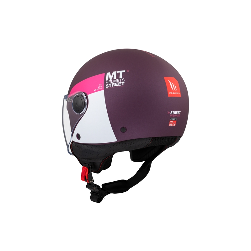 Otvorena motociklistička kaciga MT STREET INBOARD C8 mat ljubičasto-ružičasta
