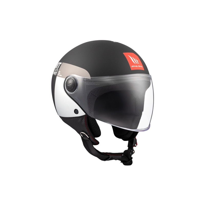 Otvorena motociklistička kaciga MT STREET INBOARD D2 mat crno-srebrna