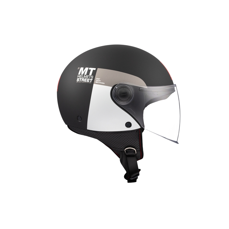 Otvorena motociklistička kaciga MT STREET INBOARD D2 mat crno-srebrna