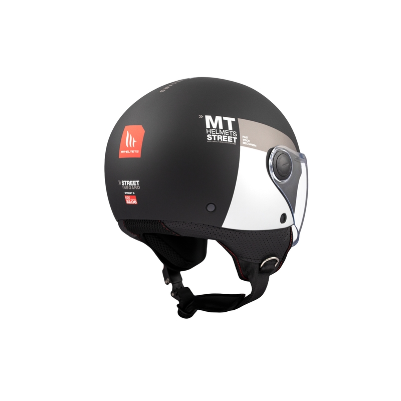 Otvorena motociklistička kaciga MT STREET INBOARD D2 mat crno-srebrna