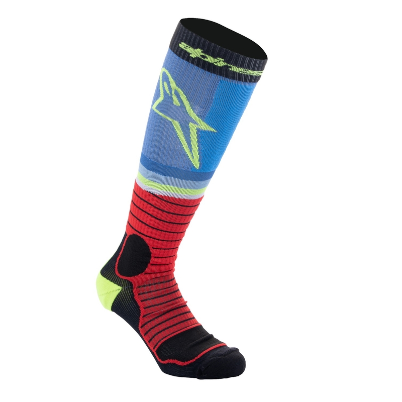 Alpinestars MX PRO čarape crno-crvene fluo-žute fluo-plave