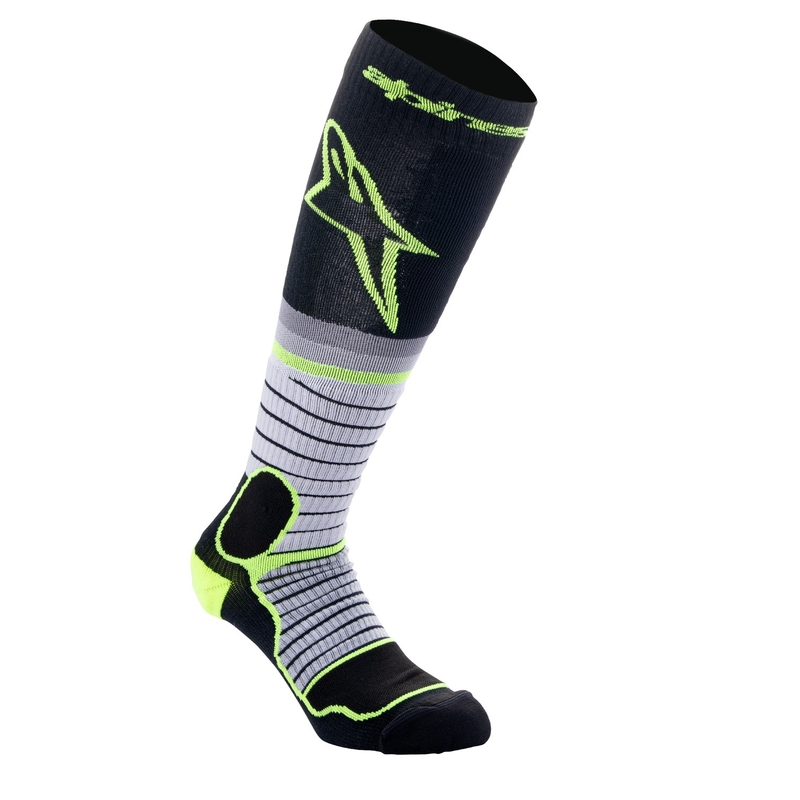 Alpinestars MX PRO čarape crno-žute fluo-sive