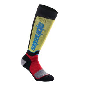 Alpinestars MX Plus 2024 čarape crno-crvene fluo-žute fluo-plave