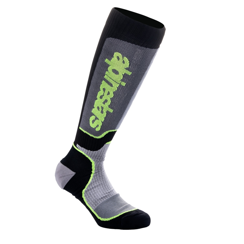 Alpinestars MX Plus čarape crno-sive-fluo žute