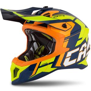 Motocross kaciga Cassida Cross Pro 2 Contra fluo žuto-narančasto-plava