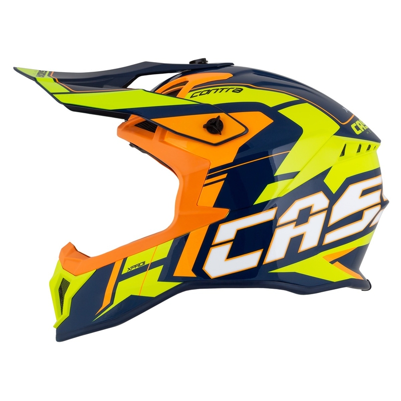 Motocross kaciga Cassida Cross Pro 2 Contra fluo žuto-narančasto-plava