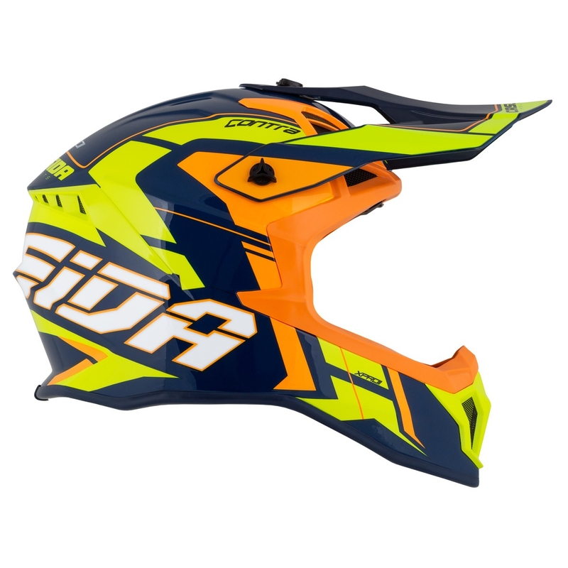 Motocross kaciga Cassida Cross Pro 2 Contra fluo žuto-narančasto-plava