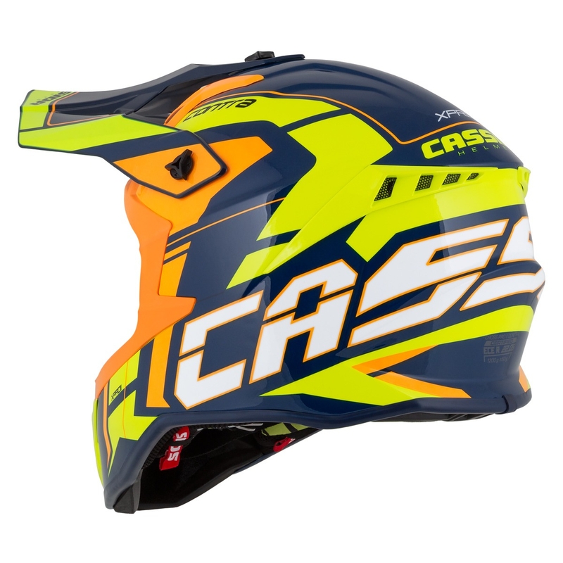 Motocross kaciga Cassida Cross Pro 2 Contra fluo žuto-narančasto-plava