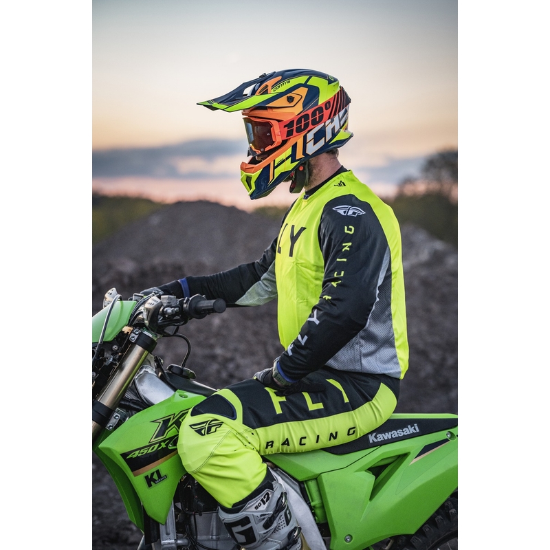 Motocross kaciga Cassida Cross Pro 2 Contra fluo žuto-narančasto-plava