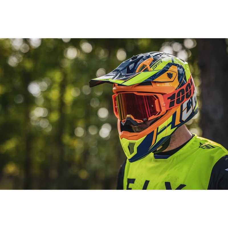 Motocross kaciga Cassida Cross Pro 2 Contra fluo žuto-narančasto-plava