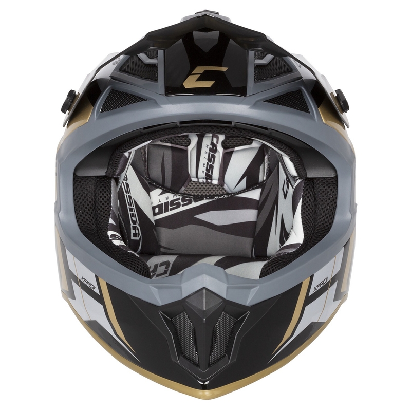 Cassida Cross Pro 2 Contra motokros kaciga zlatna biserno-siva-crna