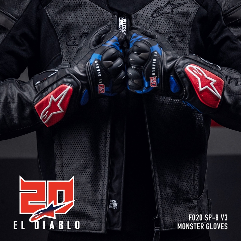 Alpinestars SP-8 3 Monster FQ20 motociklističke rukavice crno-crveno-plavo-bijele
