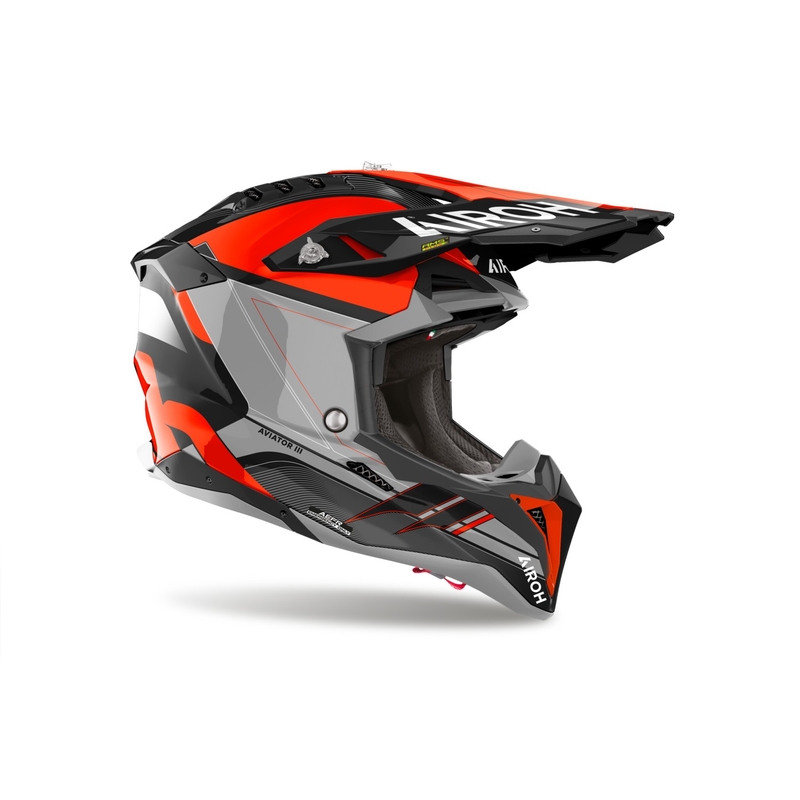 Motocross kaciga Airoh Aviator 3 Sabre 2024 sjajna narančasta