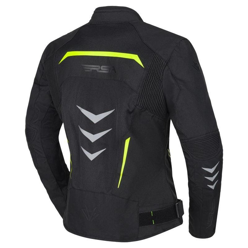 Ženska motoristička jakna RSA Runway crno-fluo žuta