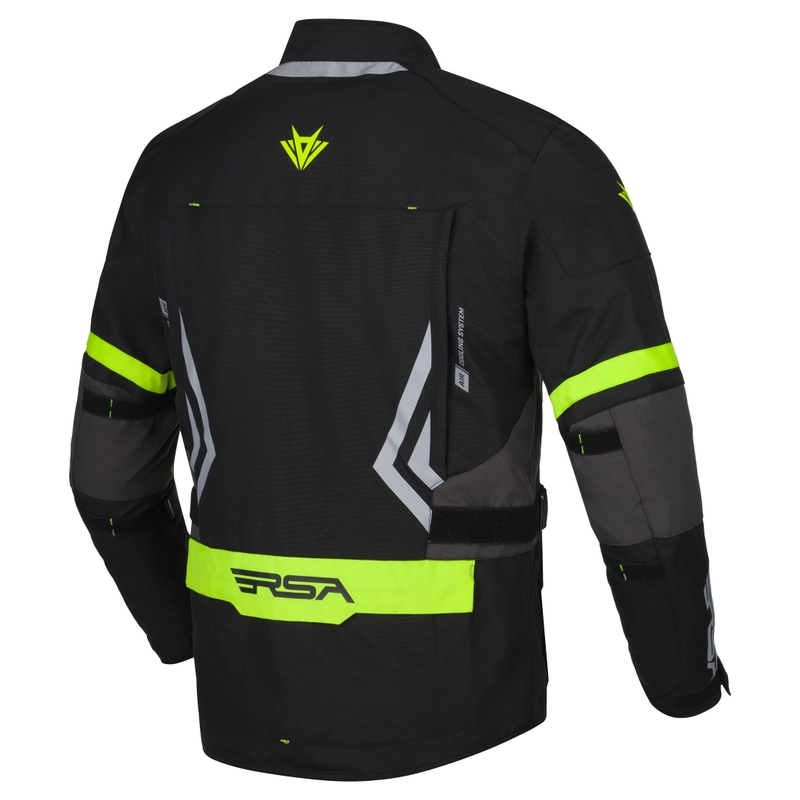 Motoristička jakna RSA Storm crno-sivo-fluo žuta