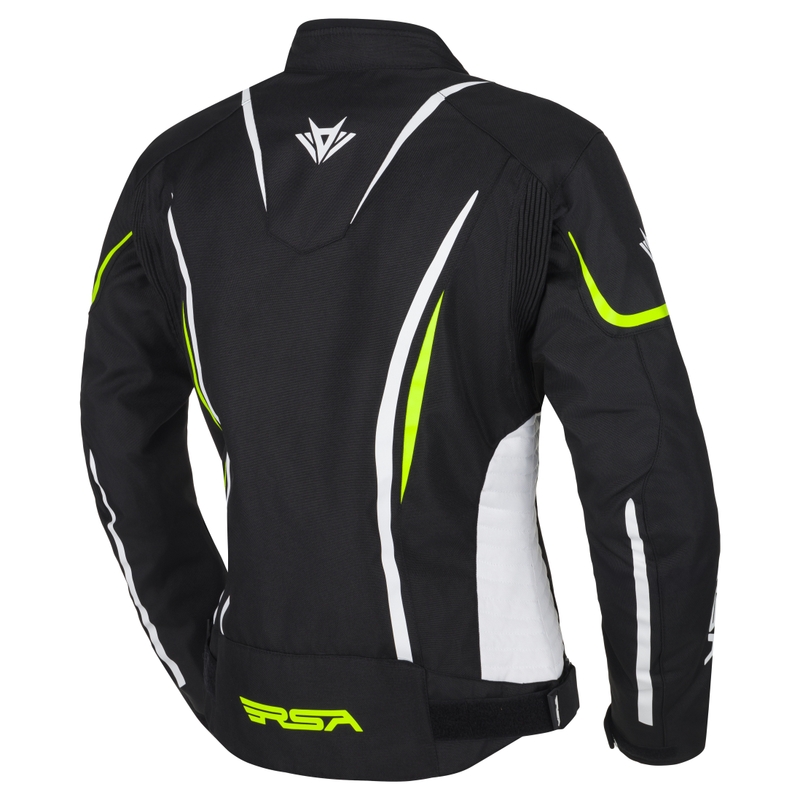 Ženska motoristička jakna RSA Wasp crno-bijela-fluo žuta