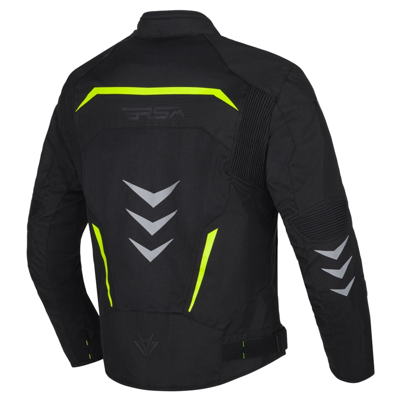 Motociklistička jakna RSA Runway crno-fluo žuta - II. kvaliteta