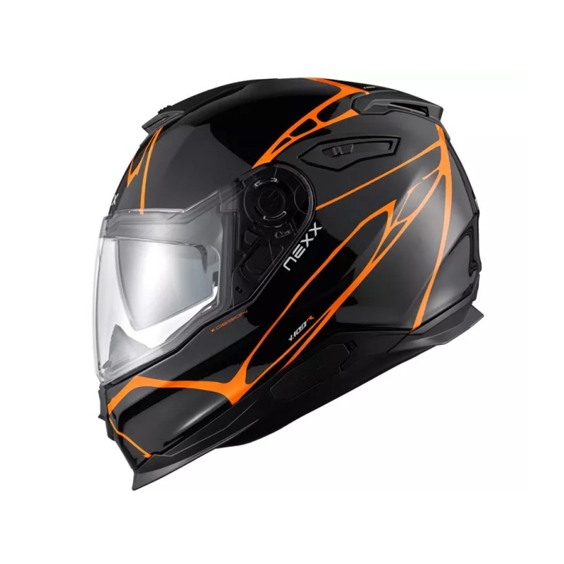 Integralna motociklistička kaciga Nexx Y.100 B-SIDE crno-narančasta rasprodaja