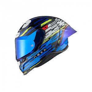 Integralna moto kaciga Nexx X.R3R Glitch Racer plavo-fluo žuta