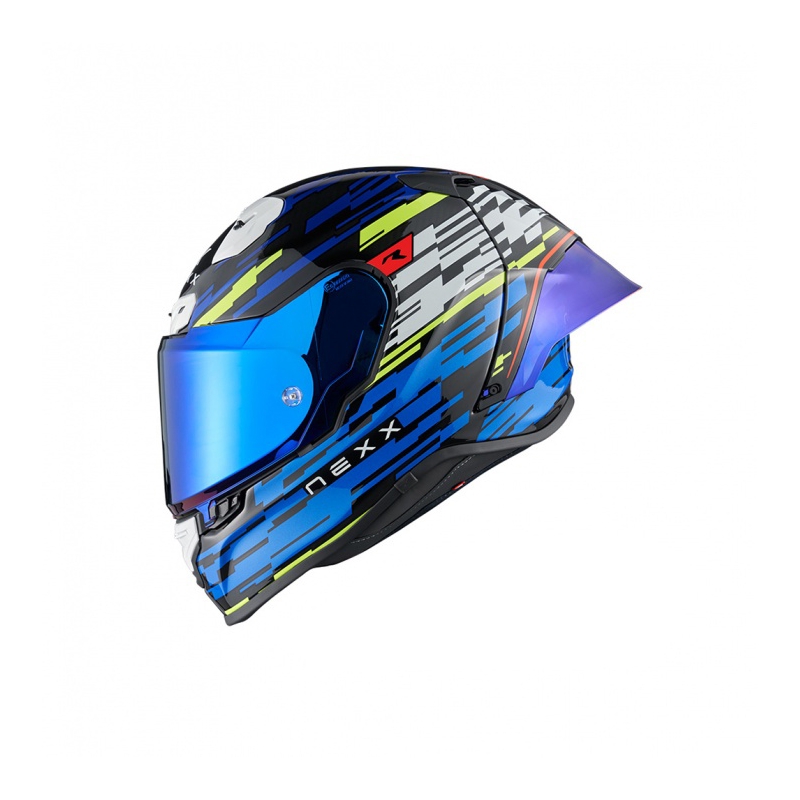 Integralna moto kaciga Nexx X.R3R Glitch Racer plavo-fluo žuta