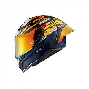 Integralna moto kaciga Nexx X.R3R Glitch Racer narančasto-plava