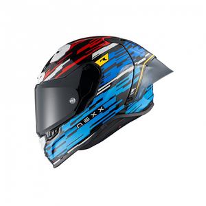 Integralna motociklistička kaciga Nexx X.R3R Glitch Racer plavo-crvena
