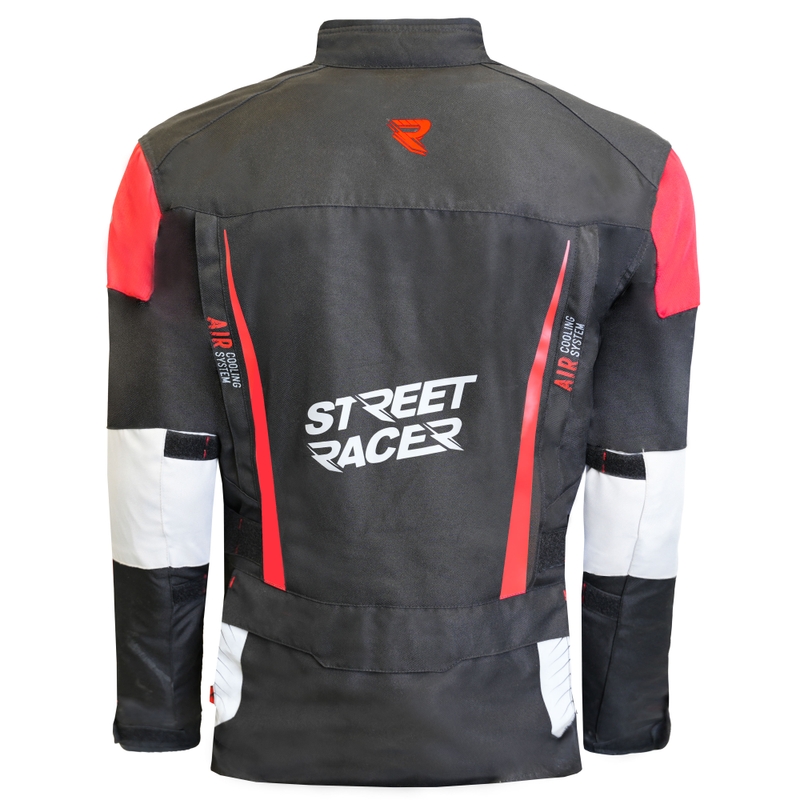 Street Racer motociklistička jakna za sva godišnja doba, crno-sivo-crvena