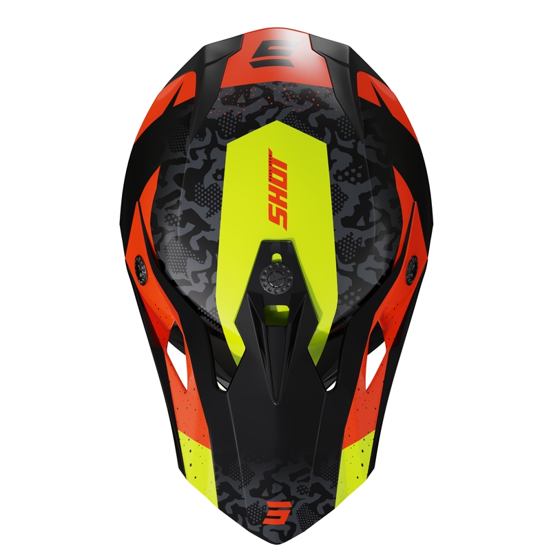 Dječja kaciga za motocross Shot Pulse Airfit sjajna crno-fluo žuto-narančasta rasprodaja