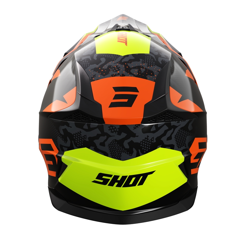 Dječja kaciga za motocross Shot Pulse Airfit sjajna crno-fluo žuto-narančasta rasprodaja