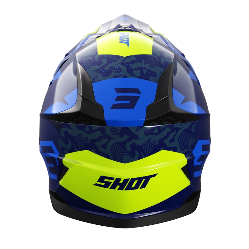 Dječja kaciga za motocross Shot Pulse Airfit sjajna plavo-fluo žuta rasprodaja