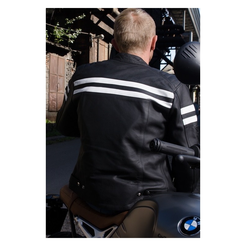 Crno-bijela motociklistička jakna Street Racer Block