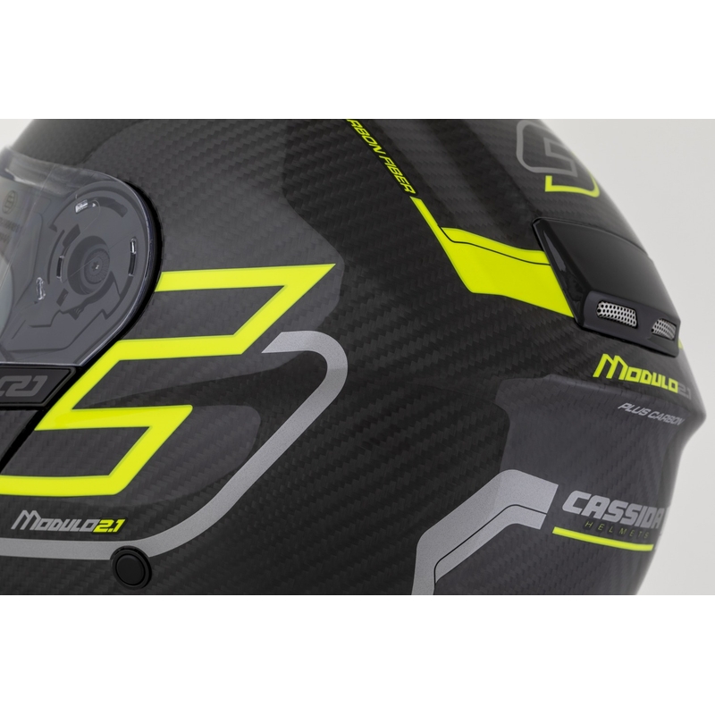 Preklopna kaciga Cassida Modulo 2.1 Plus Carbon fluo žuto-srebrno-crna