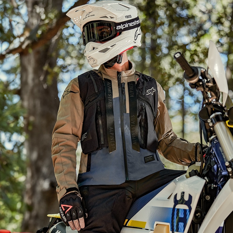 Alpinestars Techdura motoristička jakna crno-smeđa-tamno plava