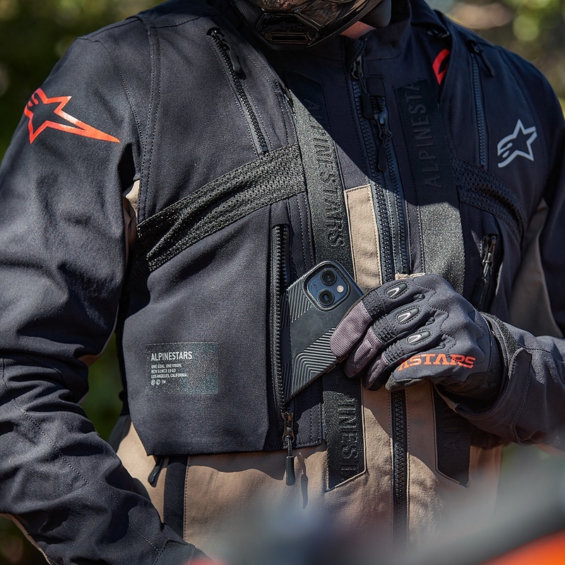 Alpinestars Techdura motoristička jakna crno-smeđa-tamno plava