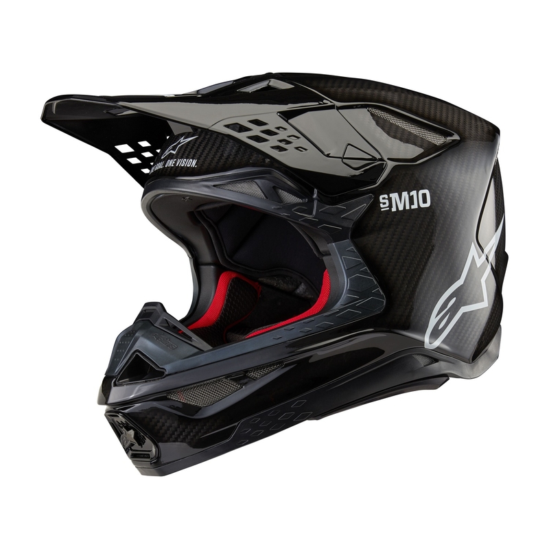 Motocross kaciga Alpinestars Supertech S-M10 Solid glossy carbon
