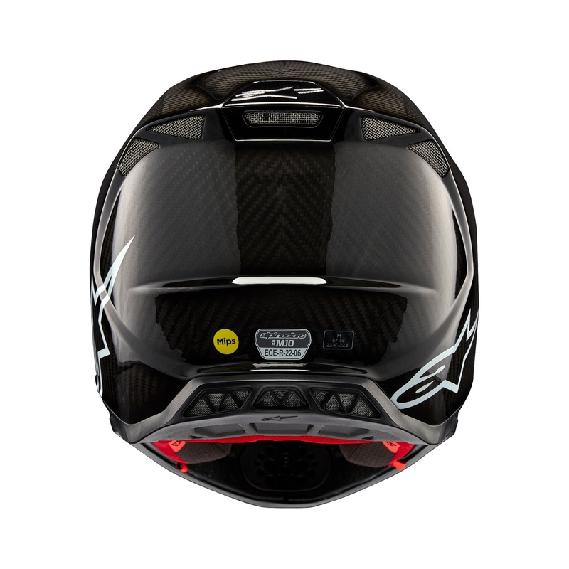 Motocross kaciga Alpinestars Supertech S-M10 Solid glossy carbon
