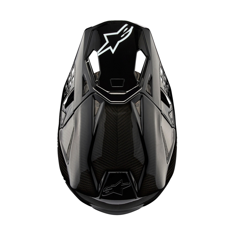 Motocross kaciga Alpinestars Supertech S-M10 Solid glossy carbon
