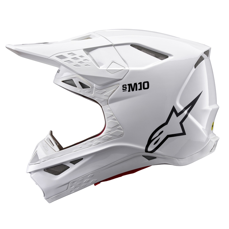 Alpinestars Supertech S-M10 Čvrsta bijela kaciga za motocross