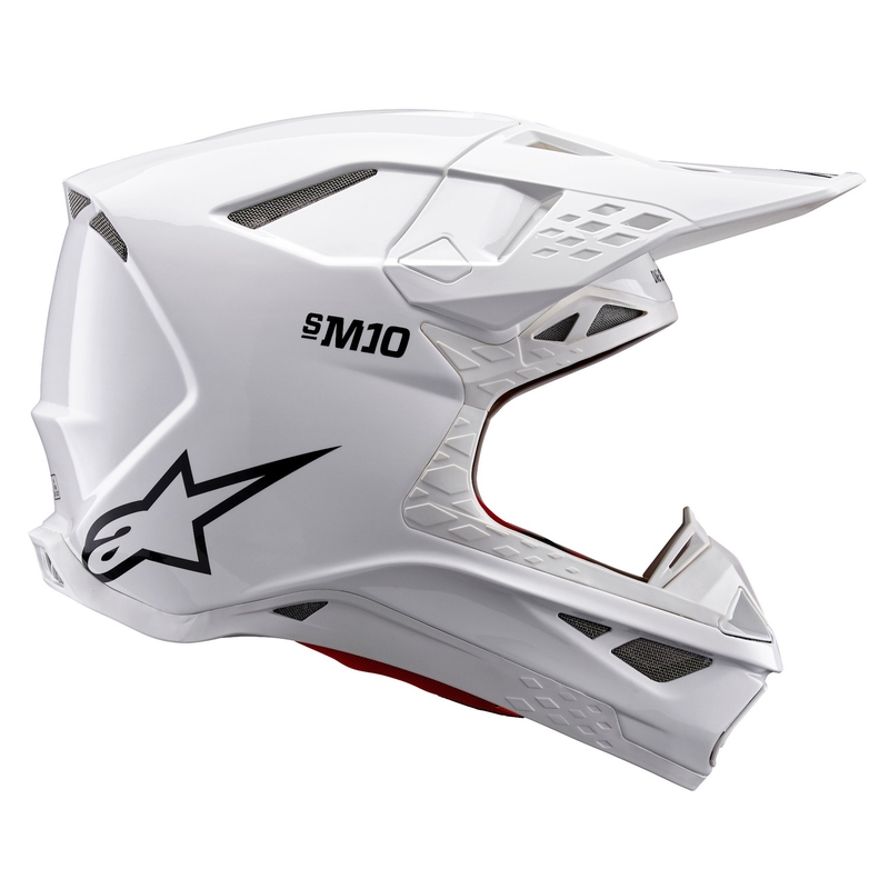 Alpinestars Supertech S-M10 Čvrsta bijela kaciga za motocross